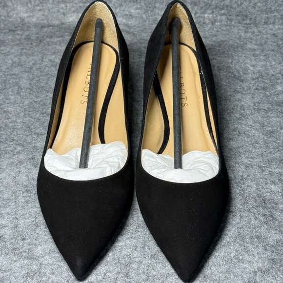 Talbots Erica 50 Pumps - Size 6 - Black Suede Pointy Toe Shoes - Made In Brazil - Picture 4 of 13